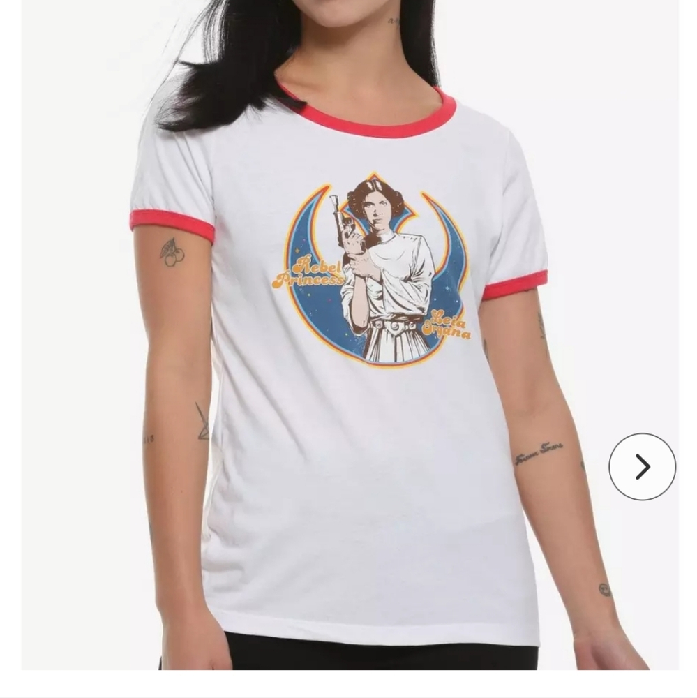 Xl Her Universe Star Wars Rebel Princess Leia Organa Ringer T-Shirt